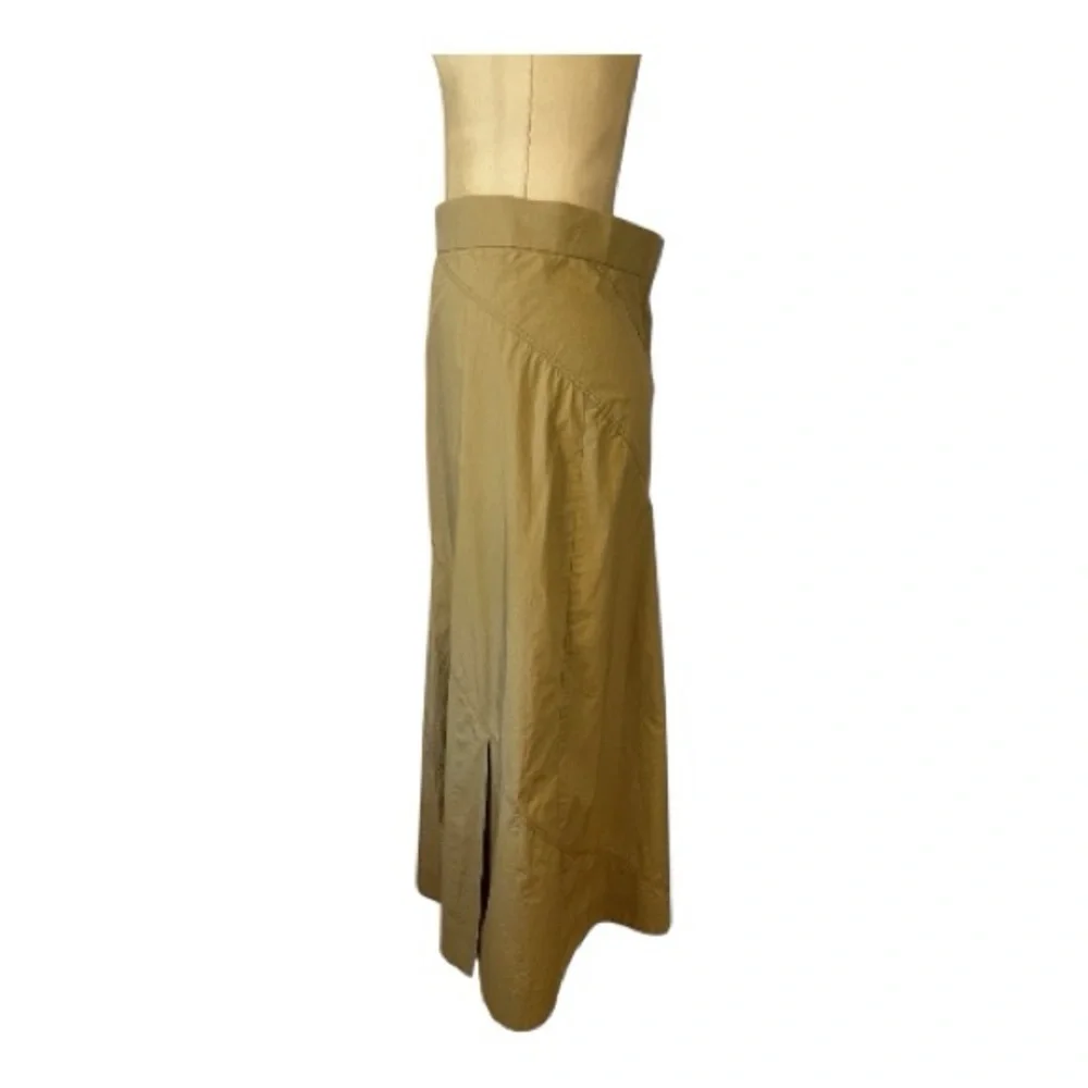 Cos bias cut khaki A-Line cotton maxi Skirt